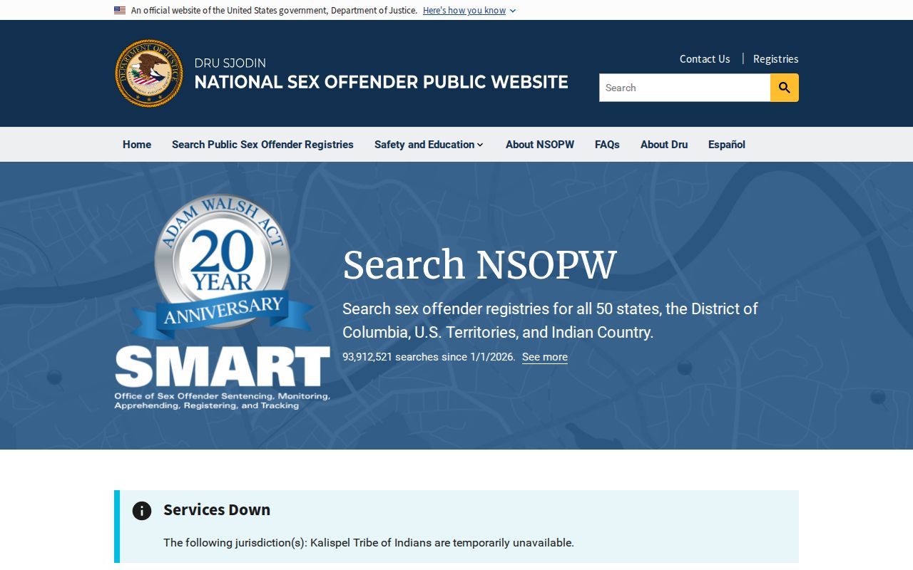 NSOPW cross-state sex offender search used with Navarro County registry records