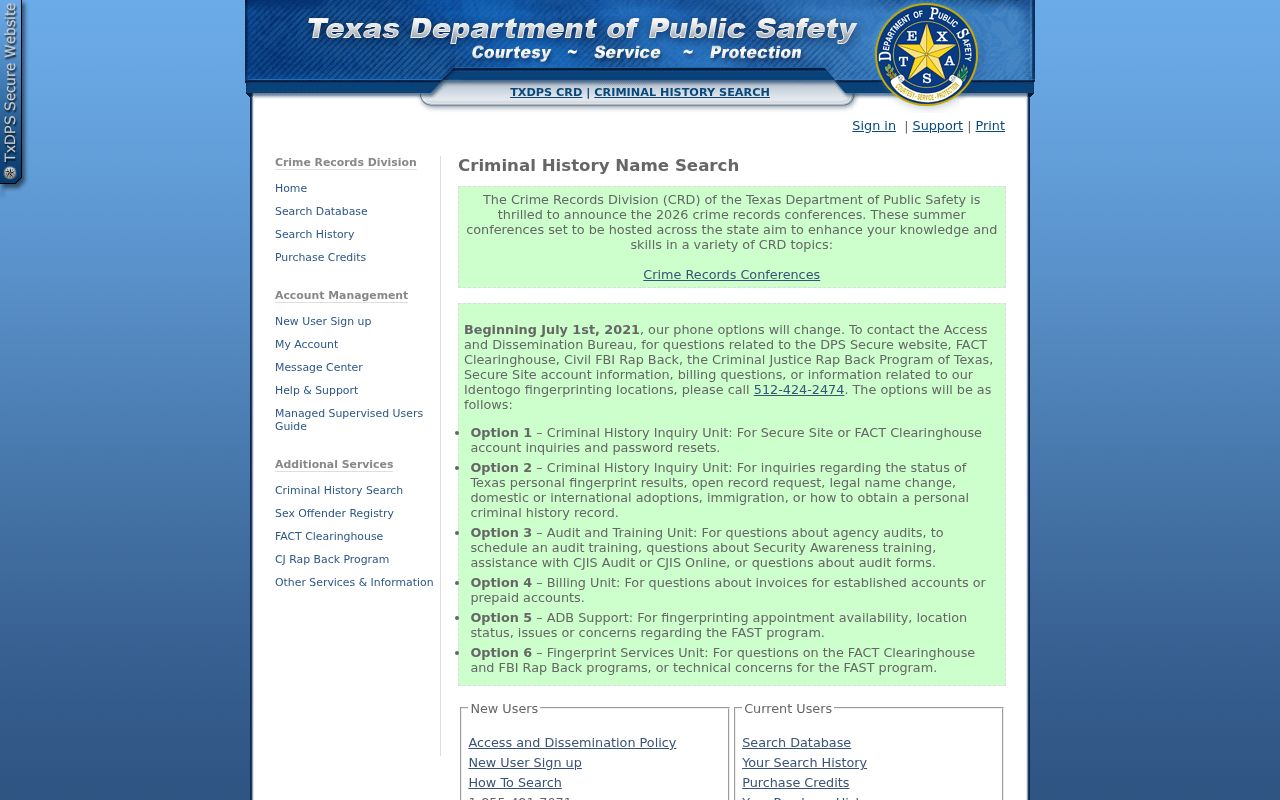 Texas DPS search for Navarro County criminal history results