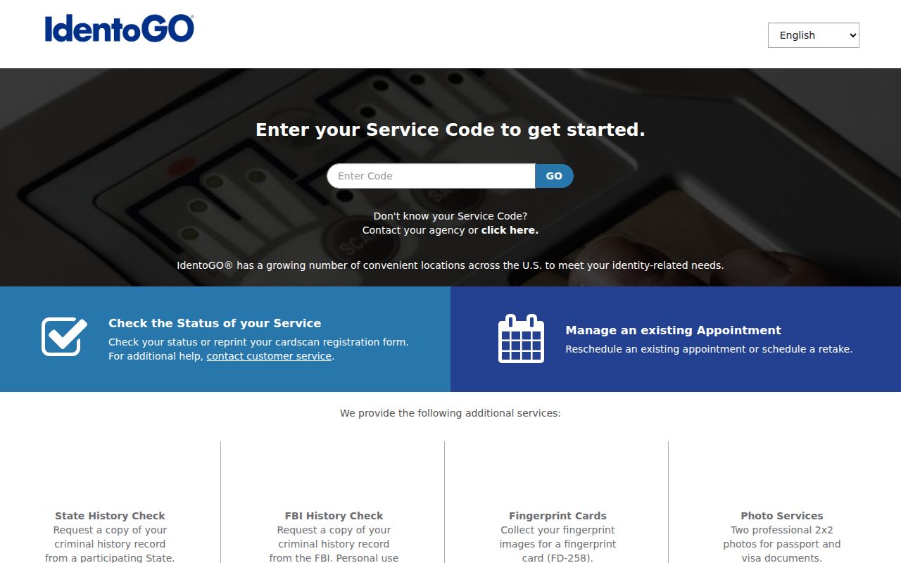IdentoGO fingerprint service for a Navarro County criminal record review